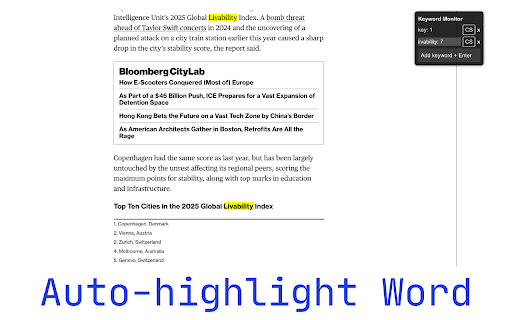Keyword Monitor  from Chrome web store to be run with OffiDocs Chromium online