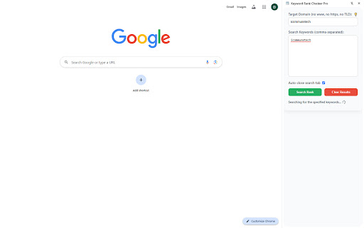 Keyword Rank Checker Pro  from Chrome web store to be run with OffiDocs Chromium online