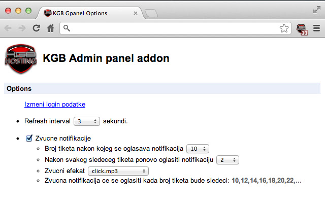 KGB Hosting GPanel (Admin)  from Chrome web store to be run with OffiDocs Chromium online