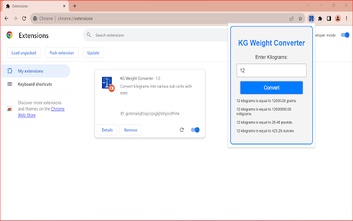 KG Weight Converter from Chrome web store to be run with OffiDocs Chromium online KG Weight Converter from Chrome web store to be run with OffiDocs Chromium online