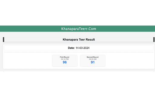 Khanapara Teer Result  from Chrome web store to be run with OffiDocs Chromium online
