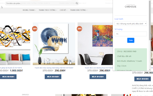 Khung Tranh Treo Tường Carehouse  from Chrome web store to be run with OffiDocs Chromium online