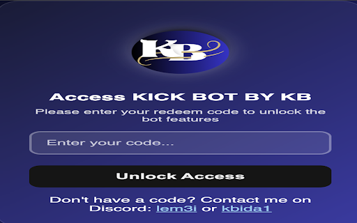 KICK BOT BY KB  from Chrome web store to be run with OffiDocs Chromium online