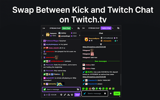 Kick Chat for Twitch  from Chrome web store to be run with OffiDocs Chromium online