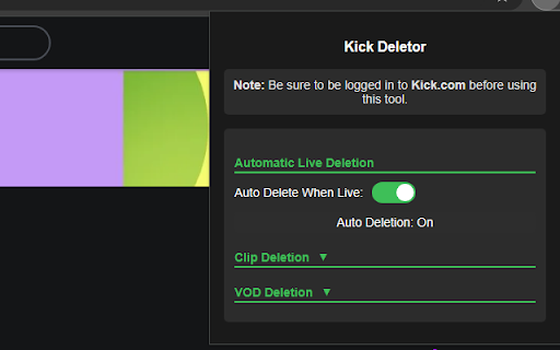 Kick Deletor  from Chrome web store to be run with OffiDocs Chromium online