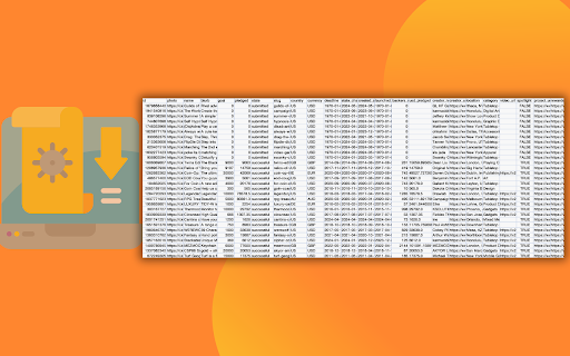 Kickstarter Project Scraper  from Chrome web store to be run with OffiDocs Chromium online