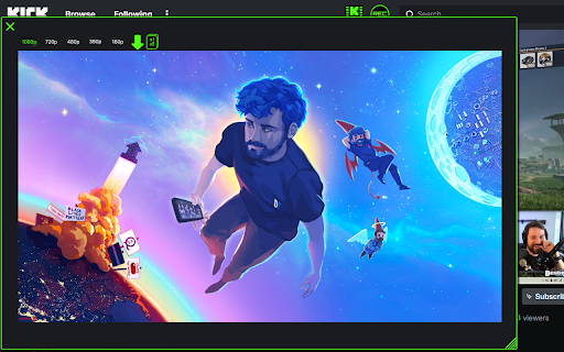 Kick VOD Downloader  from Chrome web store to be run with OffiDocs Chromium online