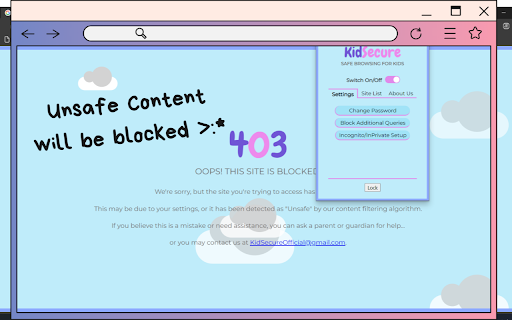 KidSecure  from Chrome web store to be run with OffiDocs Chromium online
