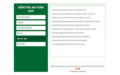 Kiểm Tra An Toàn Gas Anmy  from Chrome web store to be run with OffiDocs Chromium online