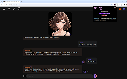 KinLog  from Chrome web store to be run with OffiDocs Chromium online