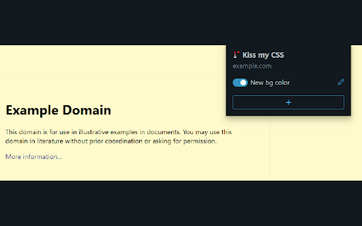 Kiss my CSS  from Chrome web store to be run with OffiDocs Chromium online