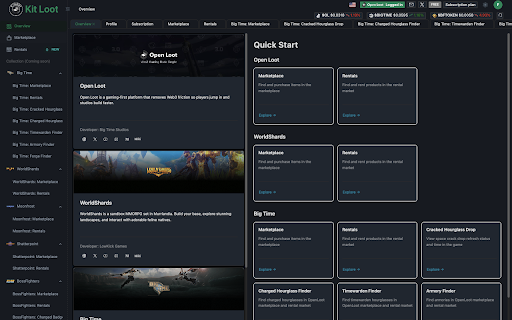 Kit Loot (OpenLoot Ecosystem Toolkit)  from Chrome web store to be run with OffiDocs Chromium online