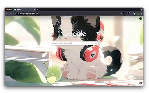 Kitten with Headphones  from Chrome web store to be run with OffiDocs Chromium online