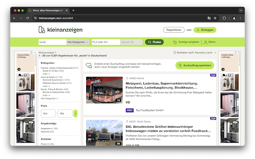 Kleinanzeigen Ad Swatter  from Chrome web store to be run with OffiDocs Chromium online