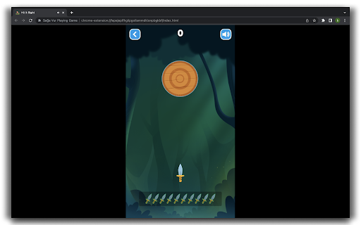 Knife Hit it Right HTML5 Game  from Chrome web store to be run with OffiDocs Chromium online