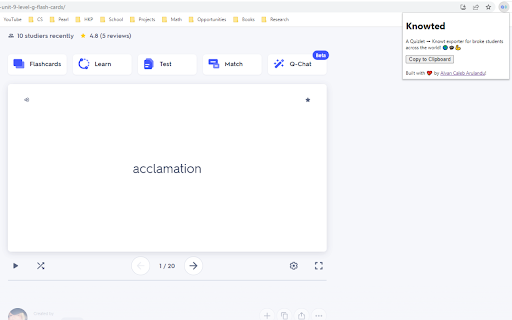 Knowted  from Chrome web store to be run with OffiDocs Chromium online