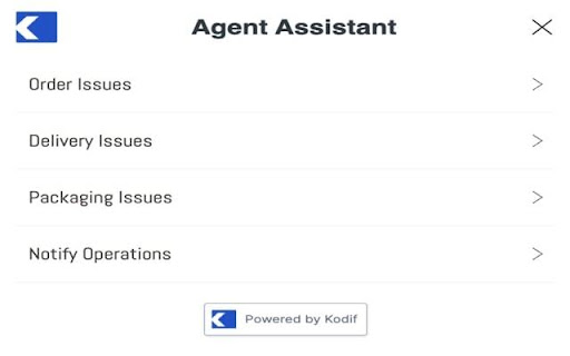 Kodif Agent Assistant  from Chrome web store to be run with OffiDocs Chromium online