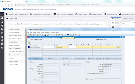 Kofax MarkView Tab Control for JWS  from Chrome web store to be run with OffiDocs Chromium online