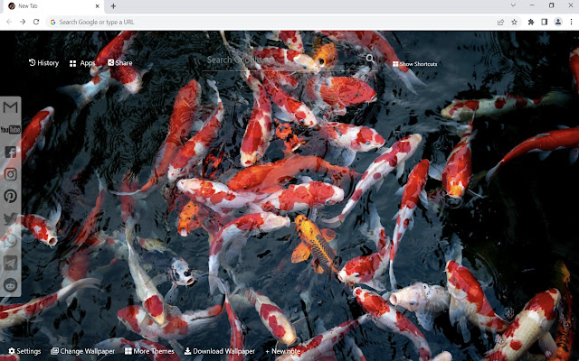 Koi Fish Wallpaper New Tab  from Chrome web store to be run with OffiDocs Chromium online