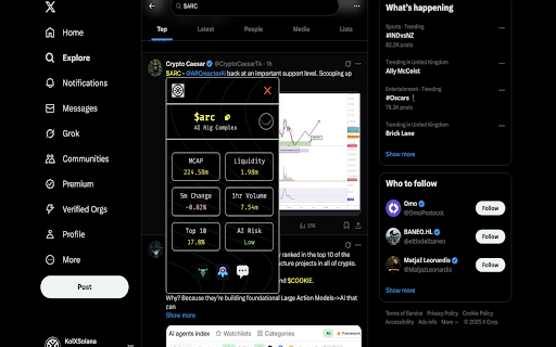 KolX  from Chrome web store to be run with OffiDocs Chromium online