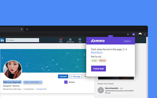 Kommo  from Chrome web store to be run with OffiDocs Chromium online