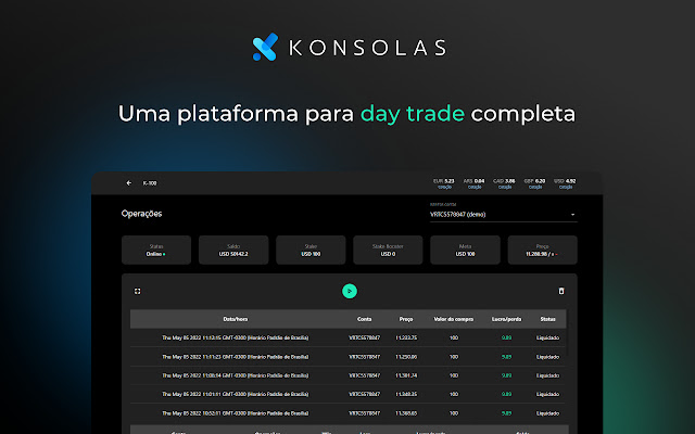 Konsolas Trader  from Chrome web store to be run with OffiDocs Chromium online