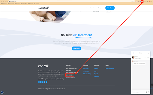 Kontak Click to Call  from Chrome web store to be run with OffiDocs Chromium online