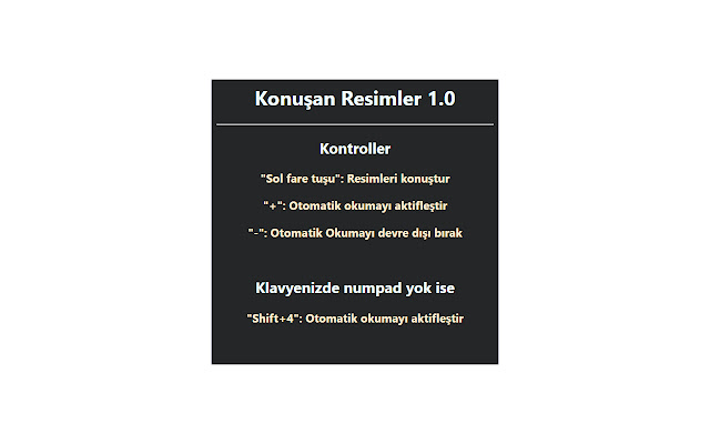 Konuşan Resimler  from Chrome web store to be run with OffiDocs Chromium online