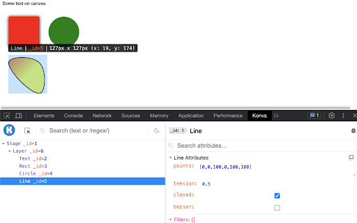 KonvaJS Devtools  from Chrome web store to be run with OffiDocs Chromium online