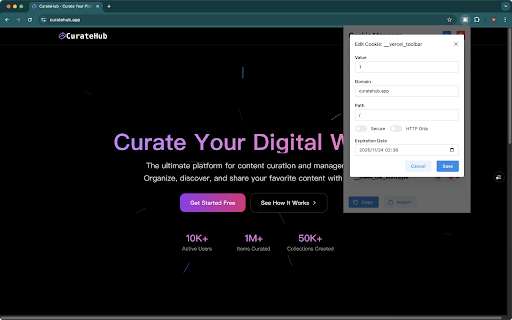 Kookie  from Chrome web store to be run with OffiDocs Chromium online