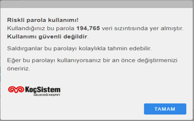 KoçSistem Gözcü Parola Modulü  from Chrome web store to be run with OffiDocs Chromium online