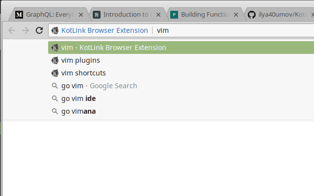 KotLink Browser Extension  from Chrome web store to be run with OffiDocs Chromium online