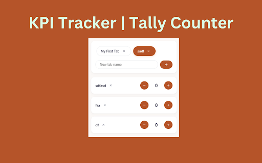 KPI Tracker | Tally Counter with Tabs  from Chrome web store to be run with OffiDocs Chromium online