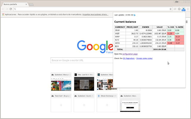 Kraken Ticker  from Chrome web store to be run with OffiDocs Chromium online