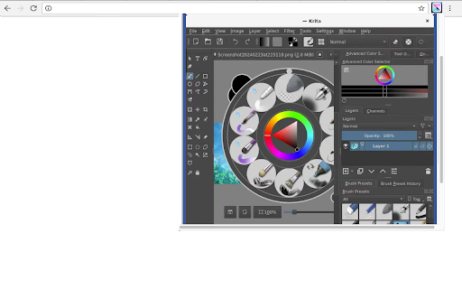 Krita graphics editor  from Chrome web store to be run with OffiDocs Chromium online