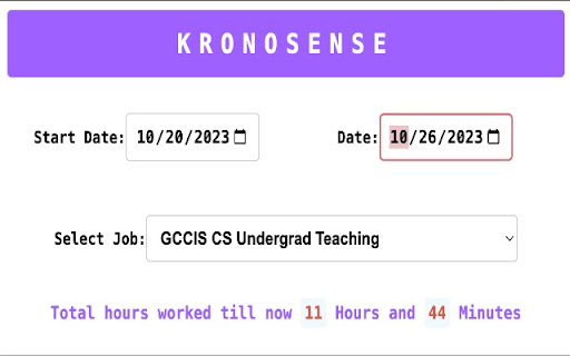KronoSense  from Chrome web store to be run with OffiDocs Chromium online