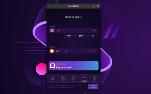 Kryptic Wallet  from Chrome web store to be run with OffiDocs Chromium online
