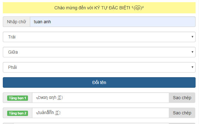 Kí tự đặc biệt  from Chrome web store to be run with OffiDocs Chromium online