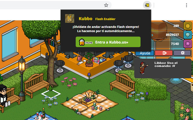 Kubbo Flash Enabler  from Chrome web store to be run with OffiDocs Chromium online