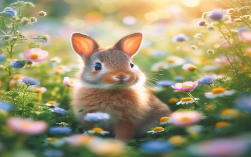 KUBET Rabbit among flowers wallpaper  from Chrome web store to be run with OffiDocs Chromium online