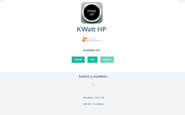 KWatt HP  from Chrome web store to be run with OffiDocs Chromium online