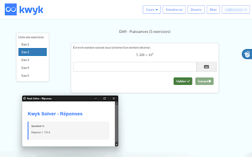 Kwyk Solver  from Chrome web store to be run with OffiDocs Chromium online