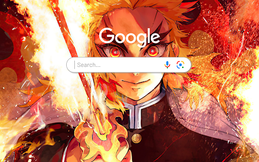Kyojuro Rengoku Flaming Katana Demon Slayer Anime Theme  from Chrome web store to be run with OffiDocs Chromium online