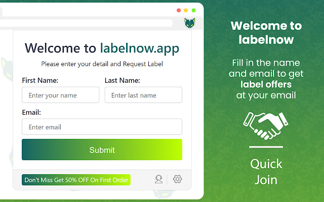 labelnow  from Chrome web store to be run with OffiDocs Chromium online