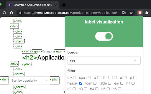 Label Visualization  from Chrome web store to be run with OffiDocs Chromium online