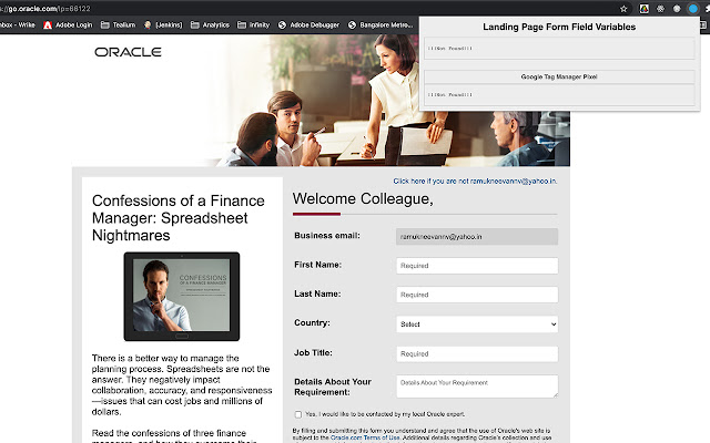 Landing Page Form Field Variables  from Chrome web store to be run with OffiDocs Chromium online