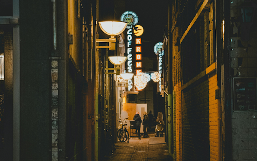 Landscape Photography of an Alley at Night Time  from Chrome web store to be run with OffiDocs Chromium online