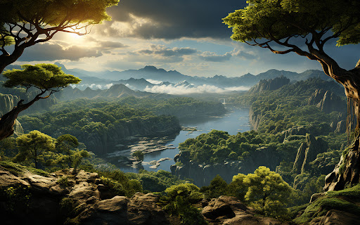 landscape where a majestic mountain peak reflects  from Chrome web store to be run with OffiDocs Chromium online