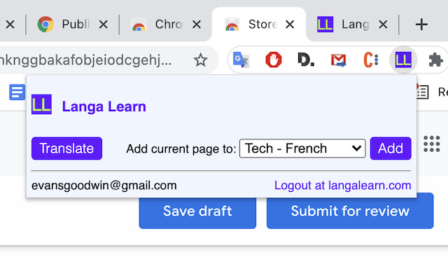 Langa Learn  from Chrome web store to be run with OffiDocs Chromium online
