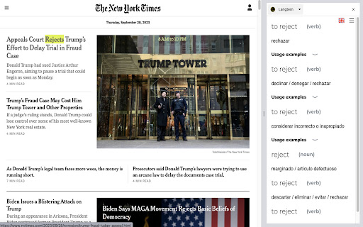 Langtern  from Chrome web store to be run with OffiDocs Chromium online